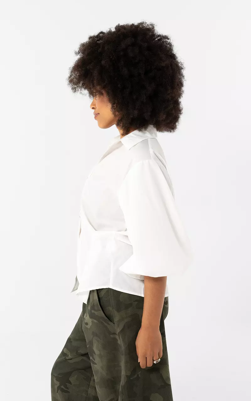 Detailed blouse White Silver