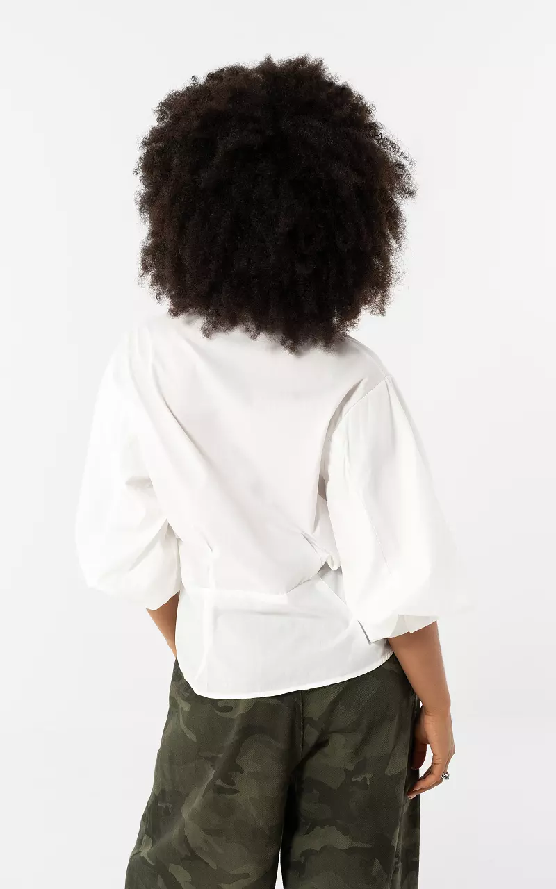Detailed blouse White Silver