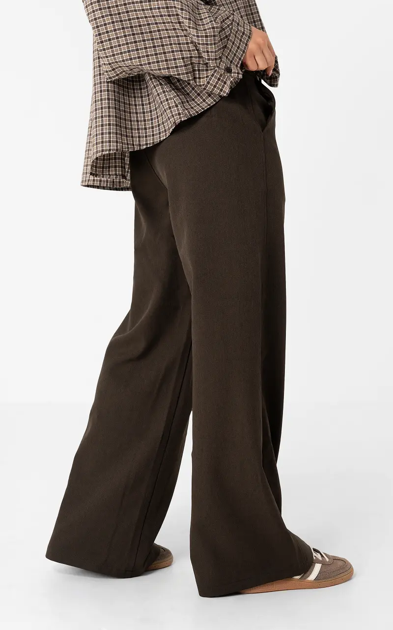 Pantalon wide leg Marron Foncé