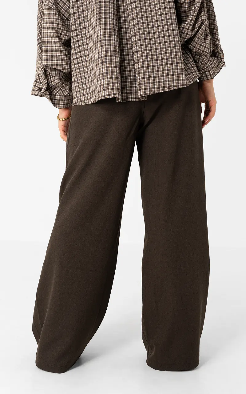 Pantalon wide leg Marron Foncé
