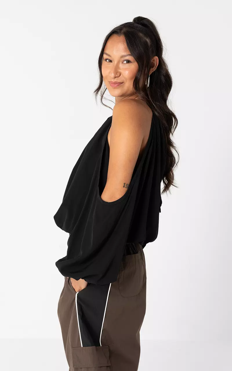 Neckholder-Bluse Schwarz