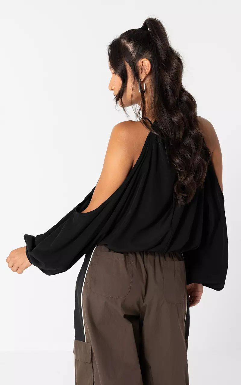 Neckholder-Bluse Schwarz