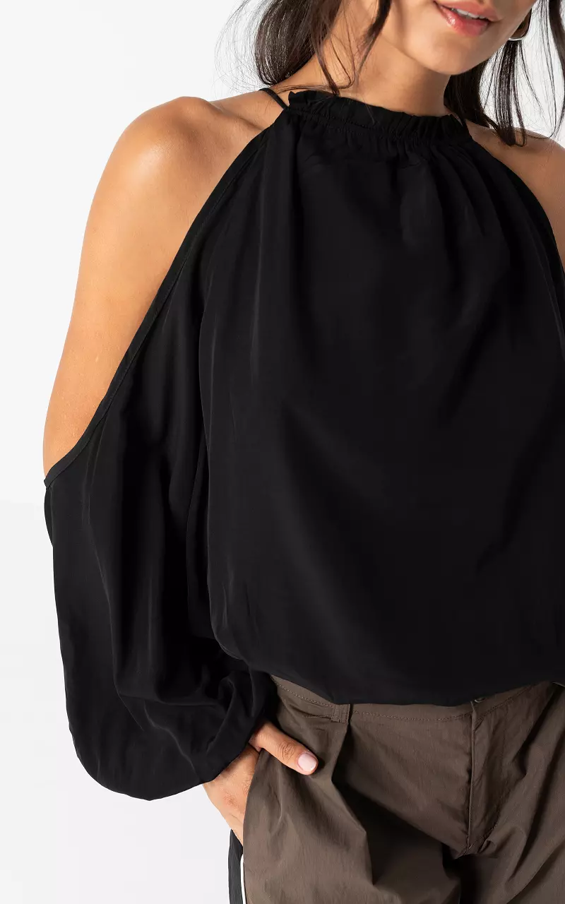Neckholder-Bluse Schwarz