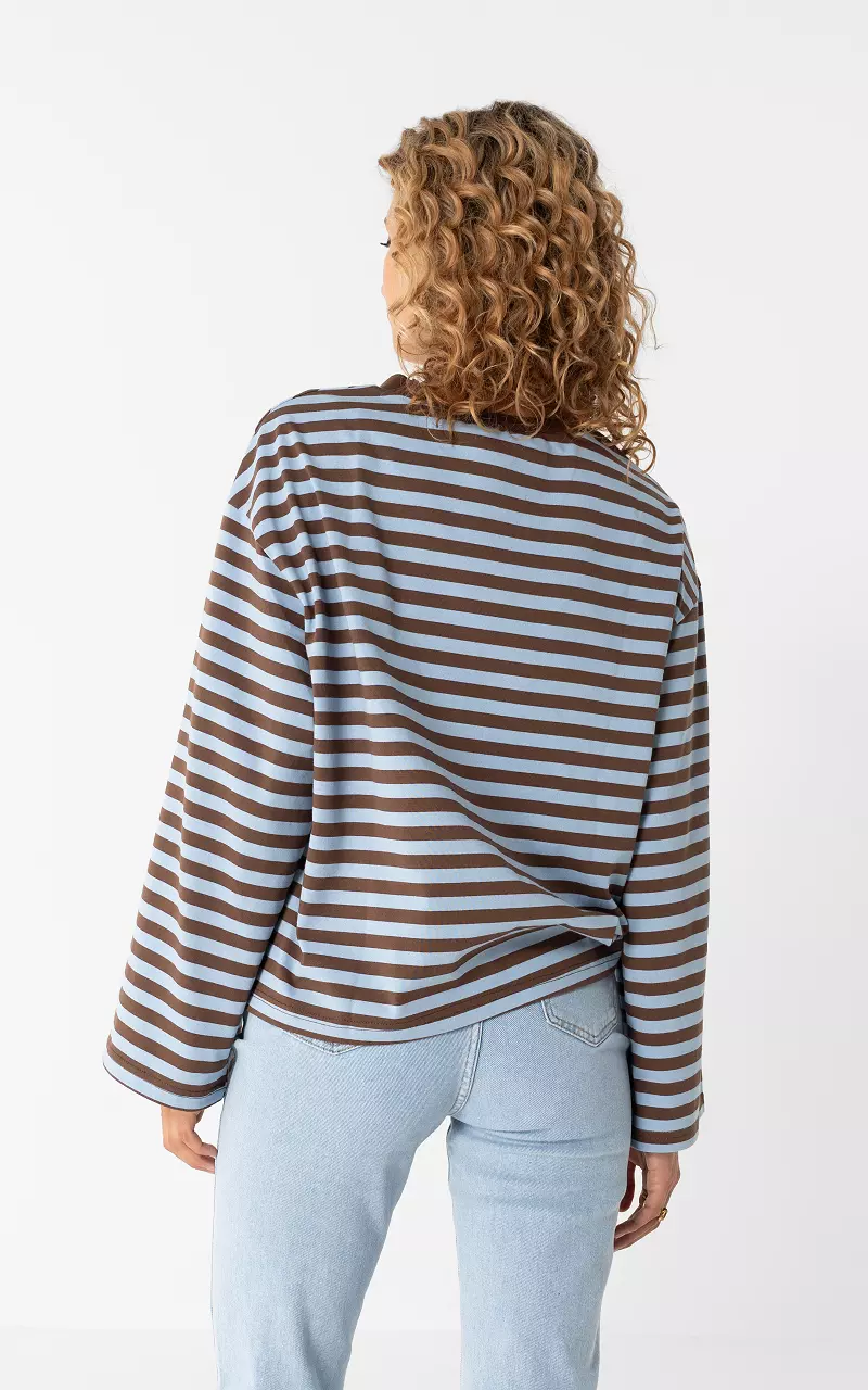 Striped Longsleeve Blauw Bruin