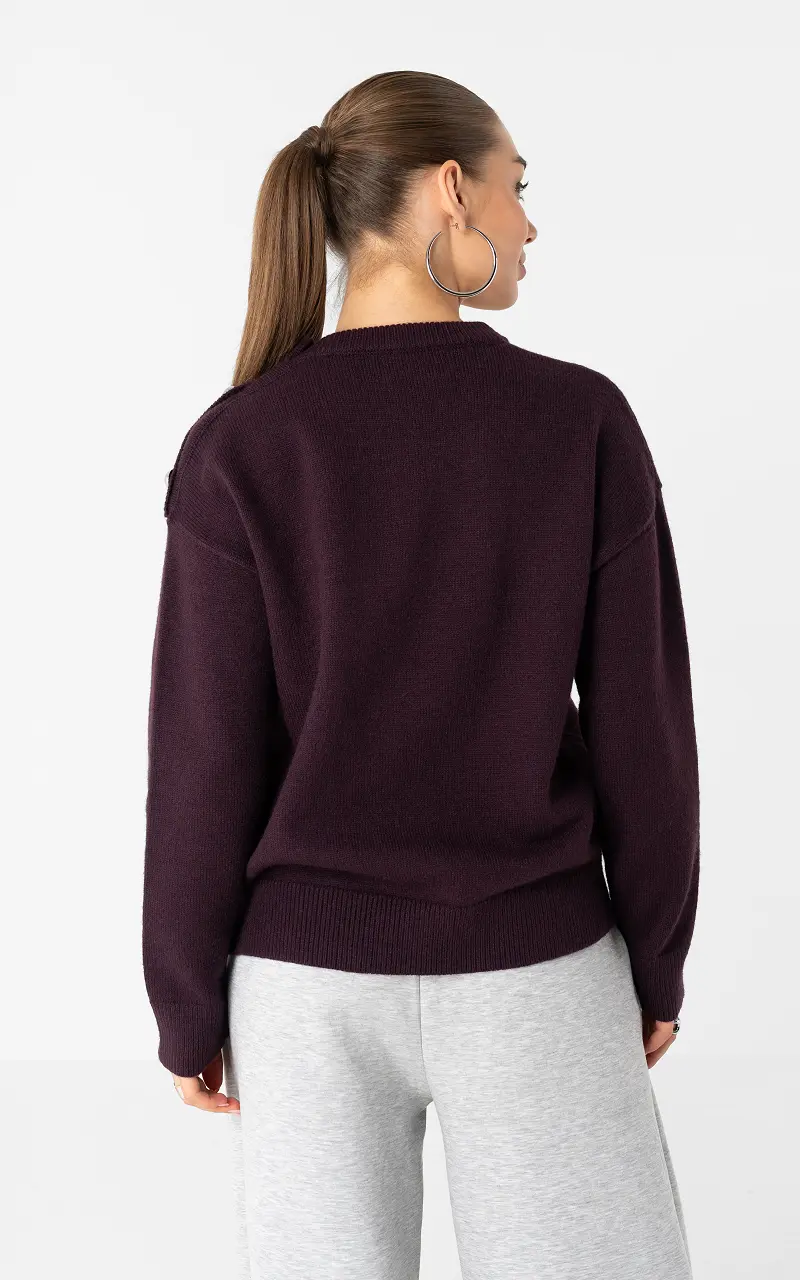 Pullover mit Knöpfen Bordeaux