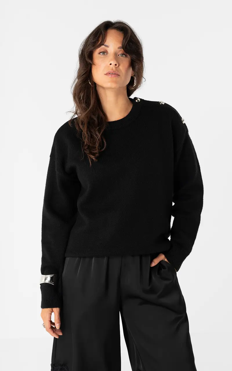 Sweater with buttons Black