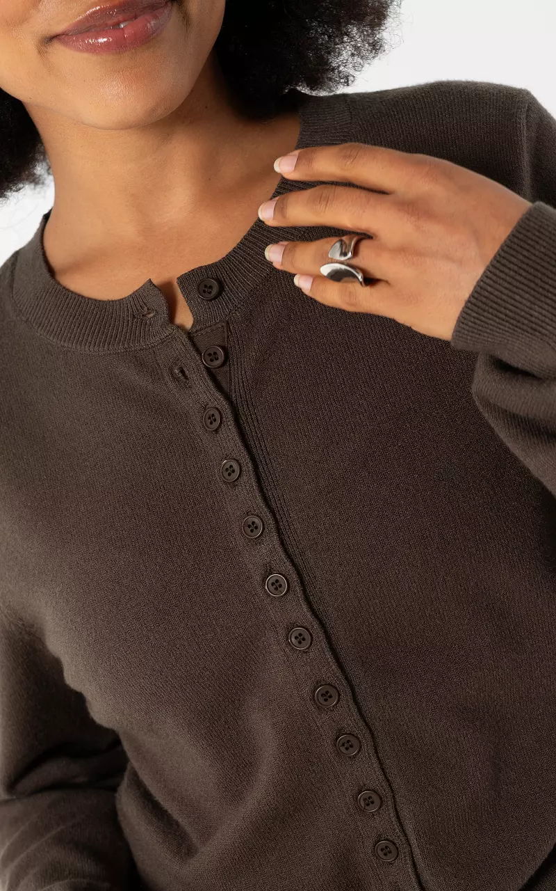 Cardigan mit Knöpfen Dunkelbraun