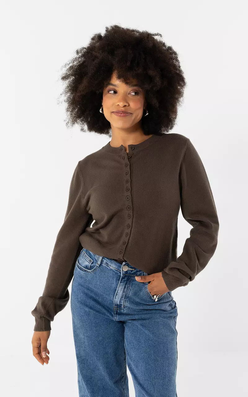 Cardigan mit Knöpfen Dunkelbraun
