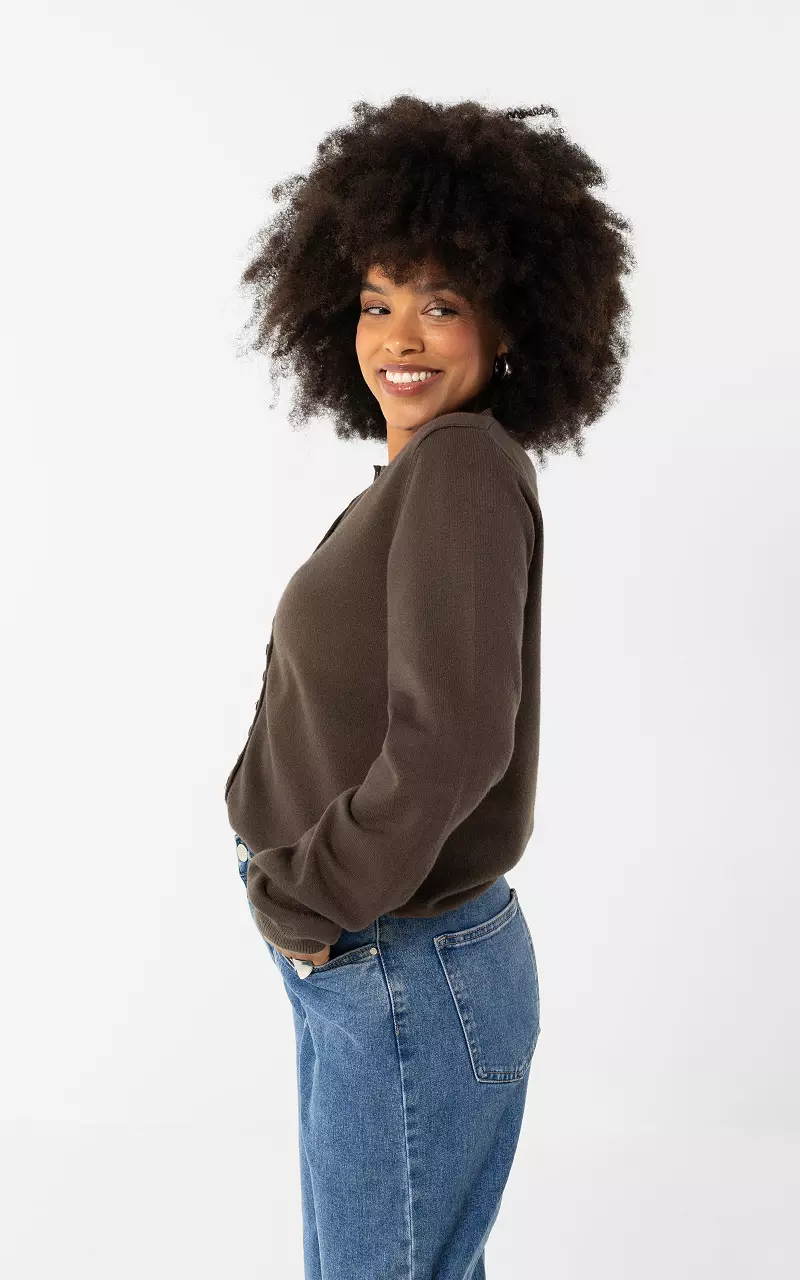 Cardigan mit Knöpfen Dunkelbraun