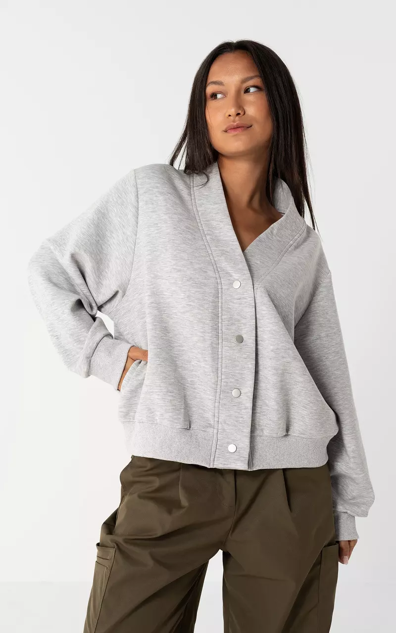 Cardigan mit Knöpfen Hellgrau