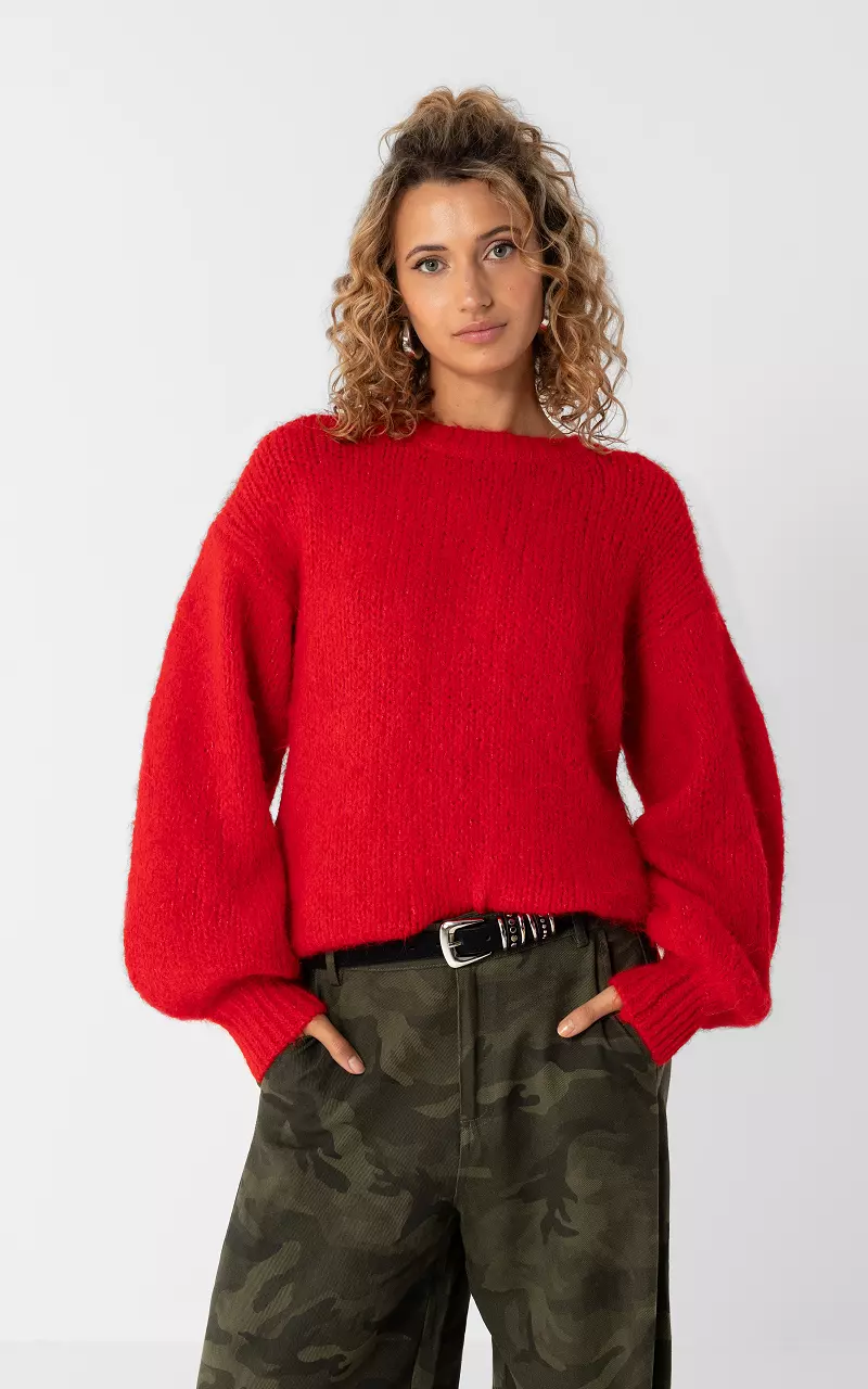 Pullover mit Rundhalsausschnitt Rot