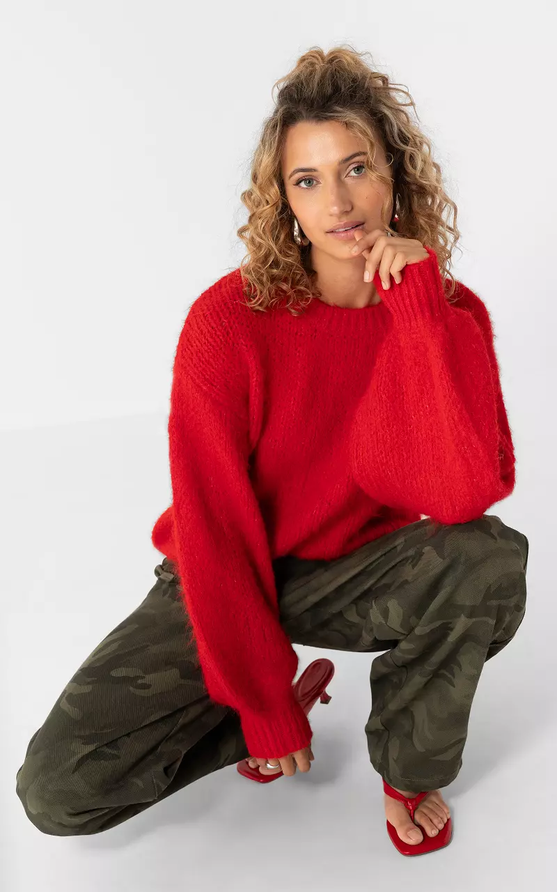 Pullover mit Rundhalsausschnitt Rot
