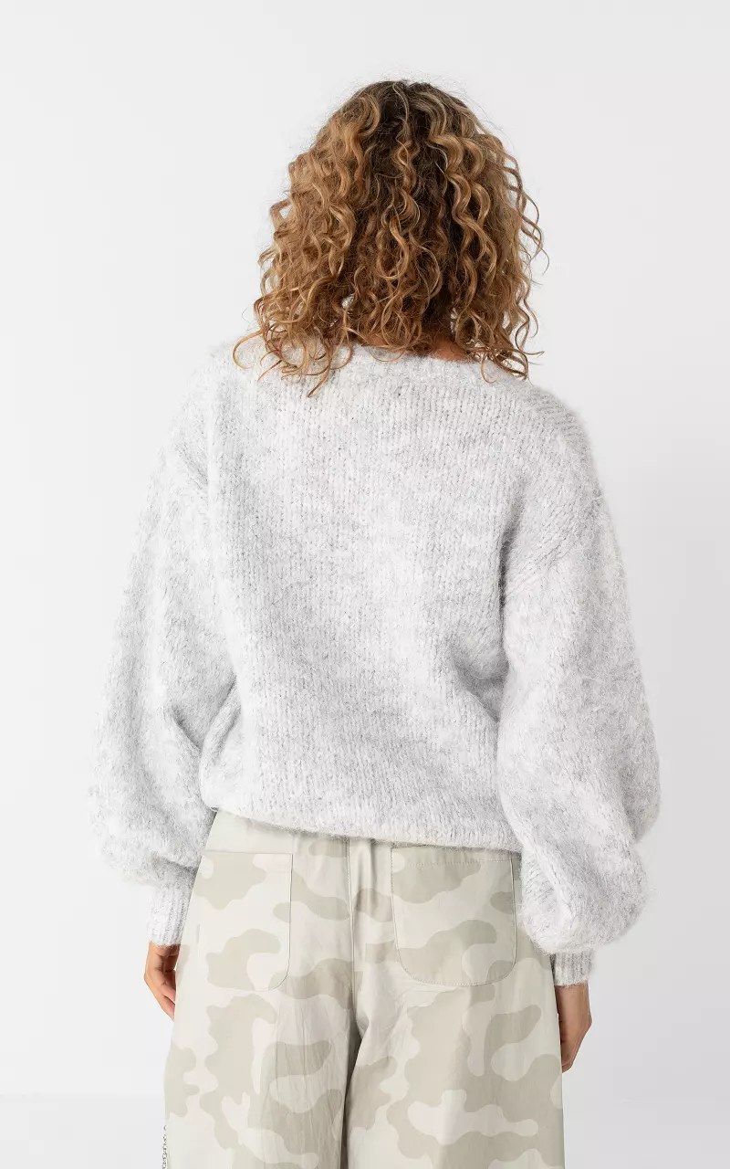 Pullover mit Rundhalsausschnitt Hellgrau