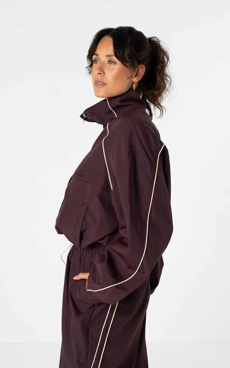 Tracksuit jacket Aubergine Cream