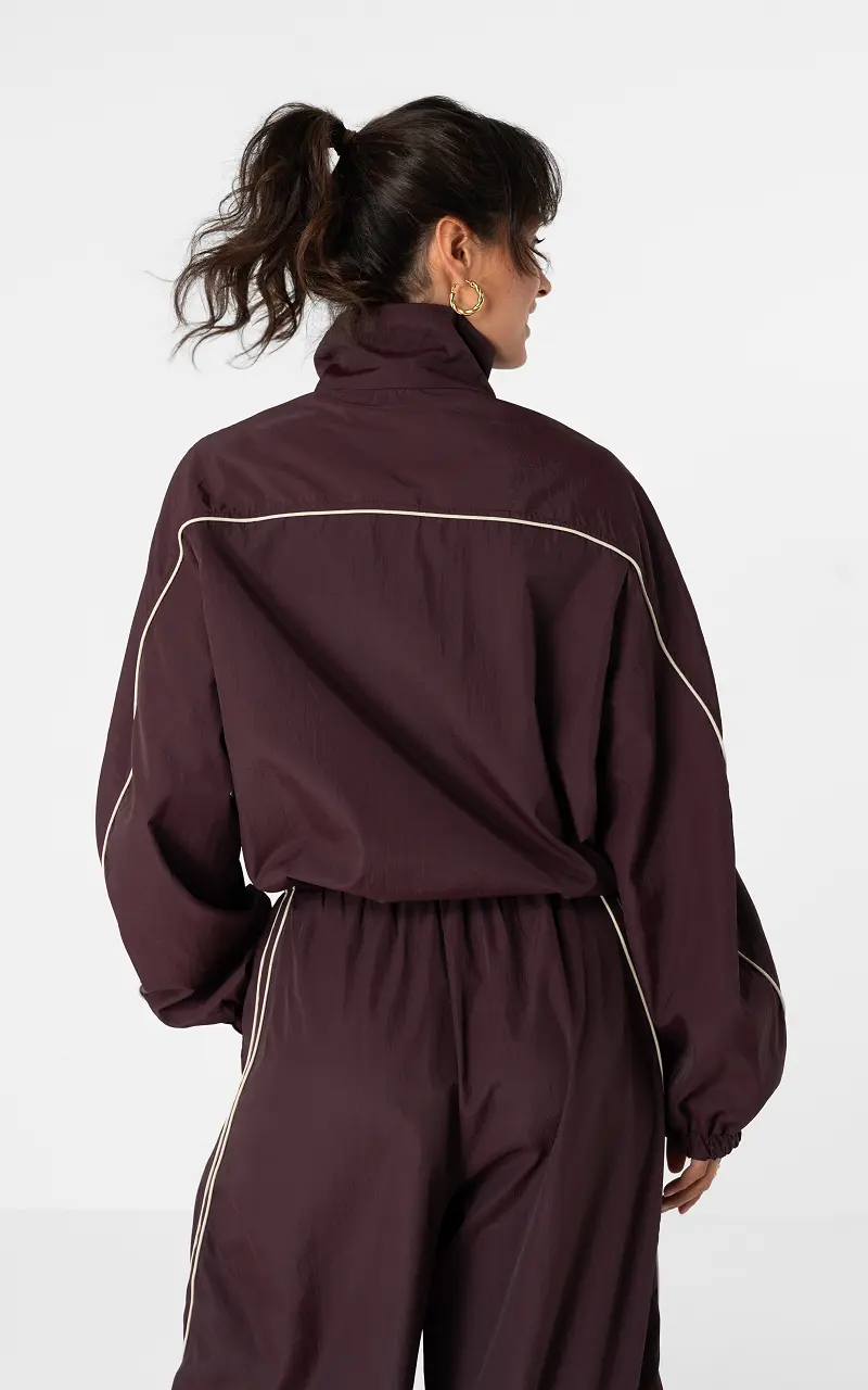 Tracksuit jacket Aubergine Cream