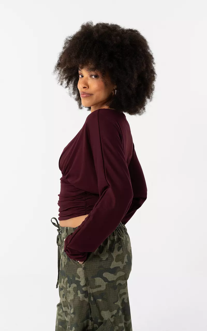 Top mit tiefem Ausschnitt Bordeaux