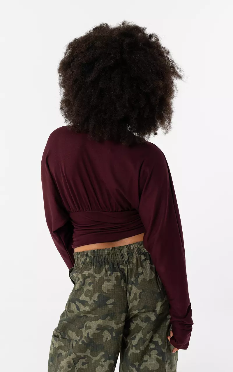 Top mit tiefem Ausschnitt Bordeaux