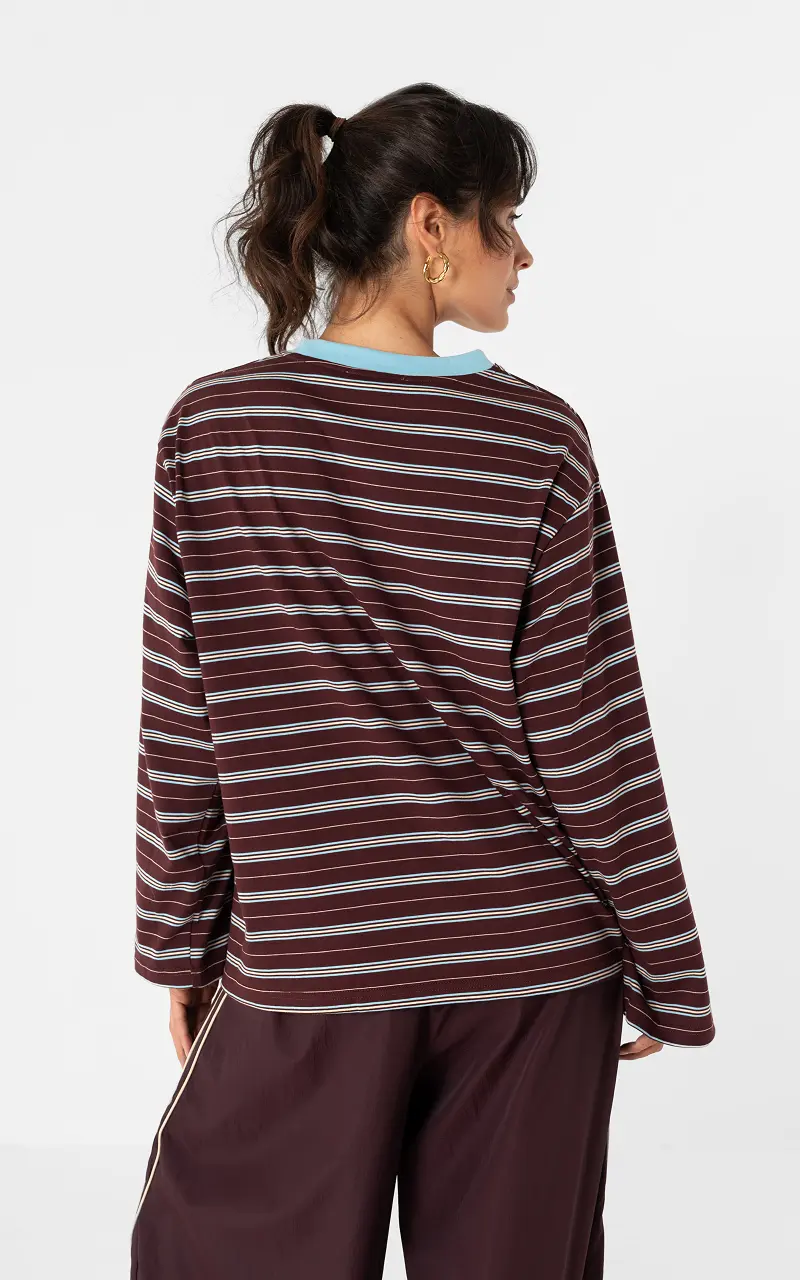 Longsleeve #109708 Bleu Clair Marron Foncé