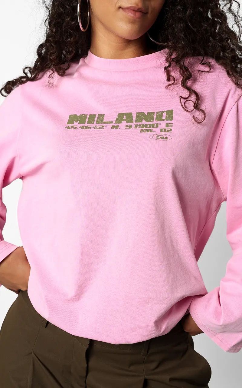 Langarmshirt Hellrosa