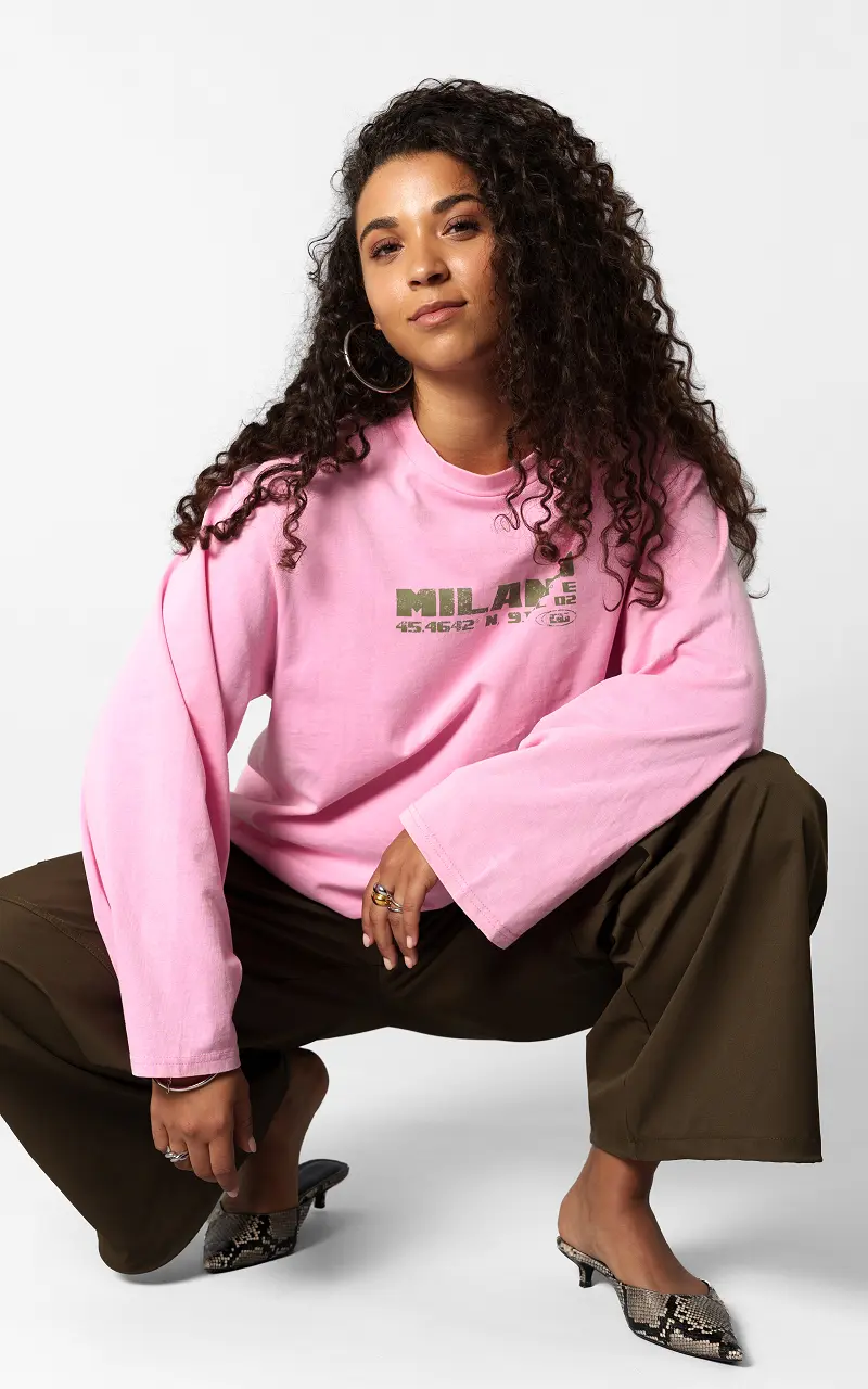 Langarmshirt Hellrosa