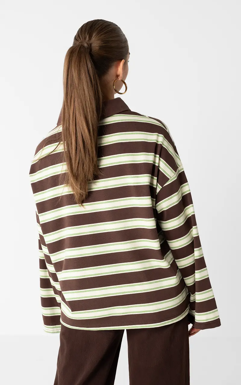 Striped longsleeve Dark Brown Cream