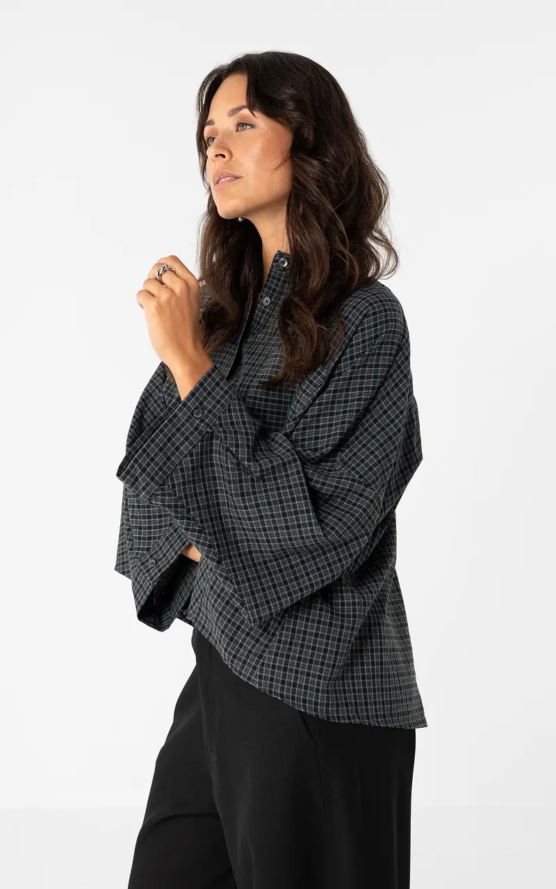Checked blouse Black Dark Grey