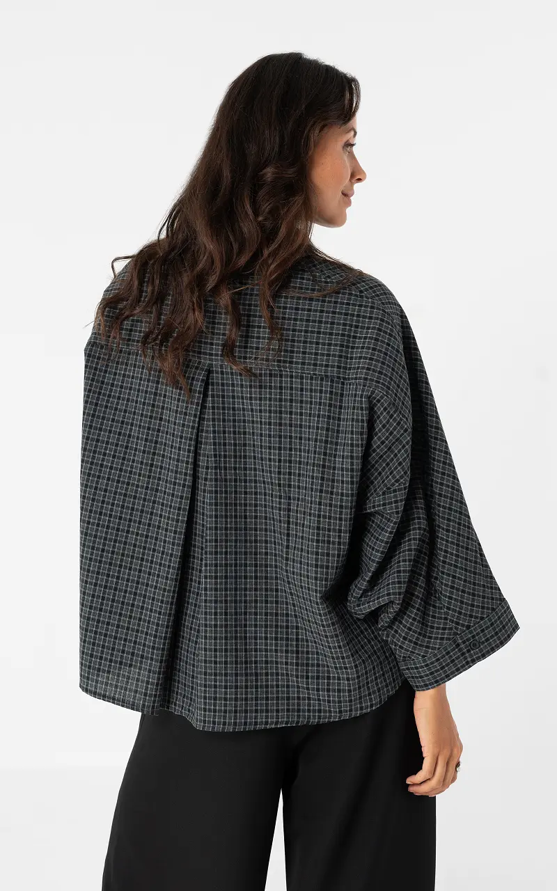 Checked blouse Black Dark Grey