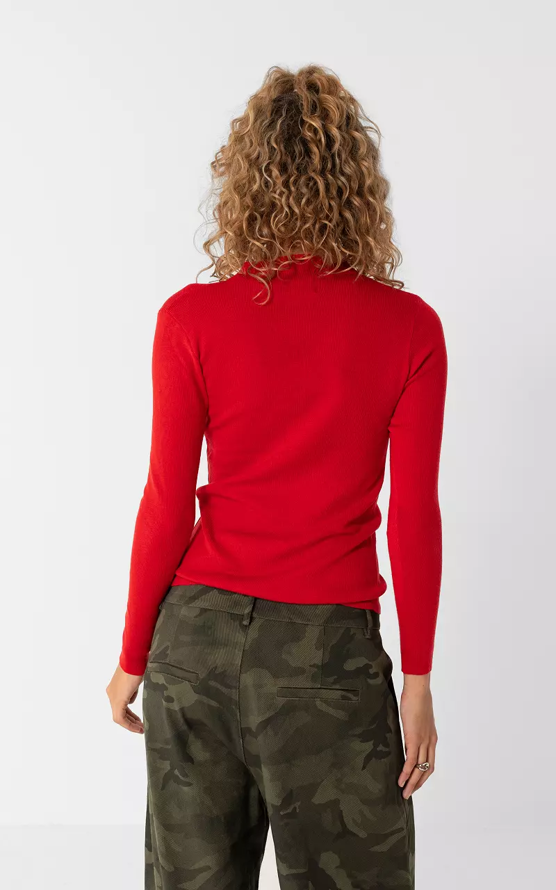Cardigan with pleats Red