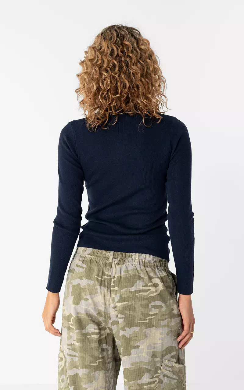 Cardigan mit Falten Dunkelblau