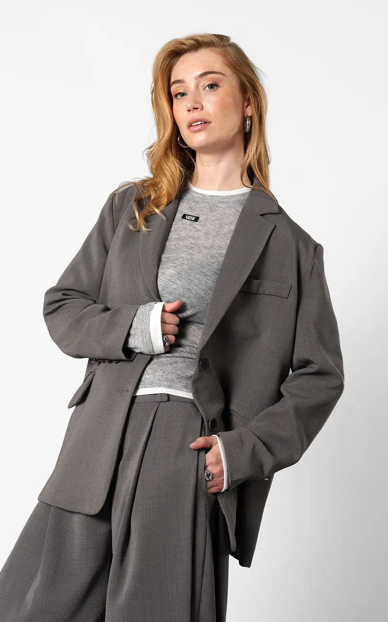 Oversized Blazer Grau