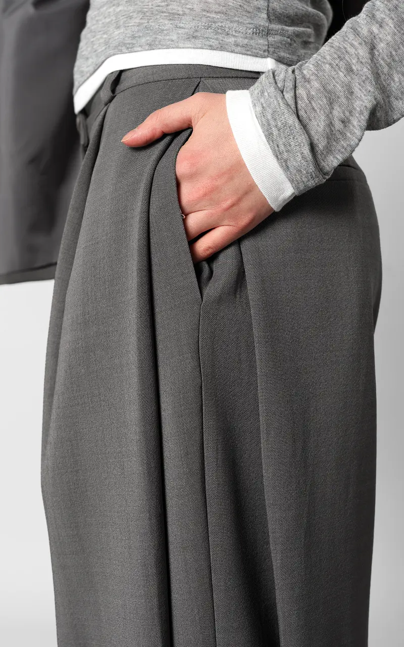 Wide leg Pantalon Grau