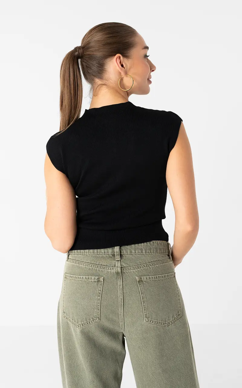 Top with buttons Black