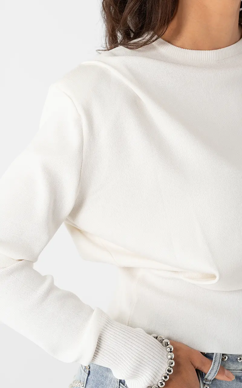 Pullover mit Schulterdetail Weiß
