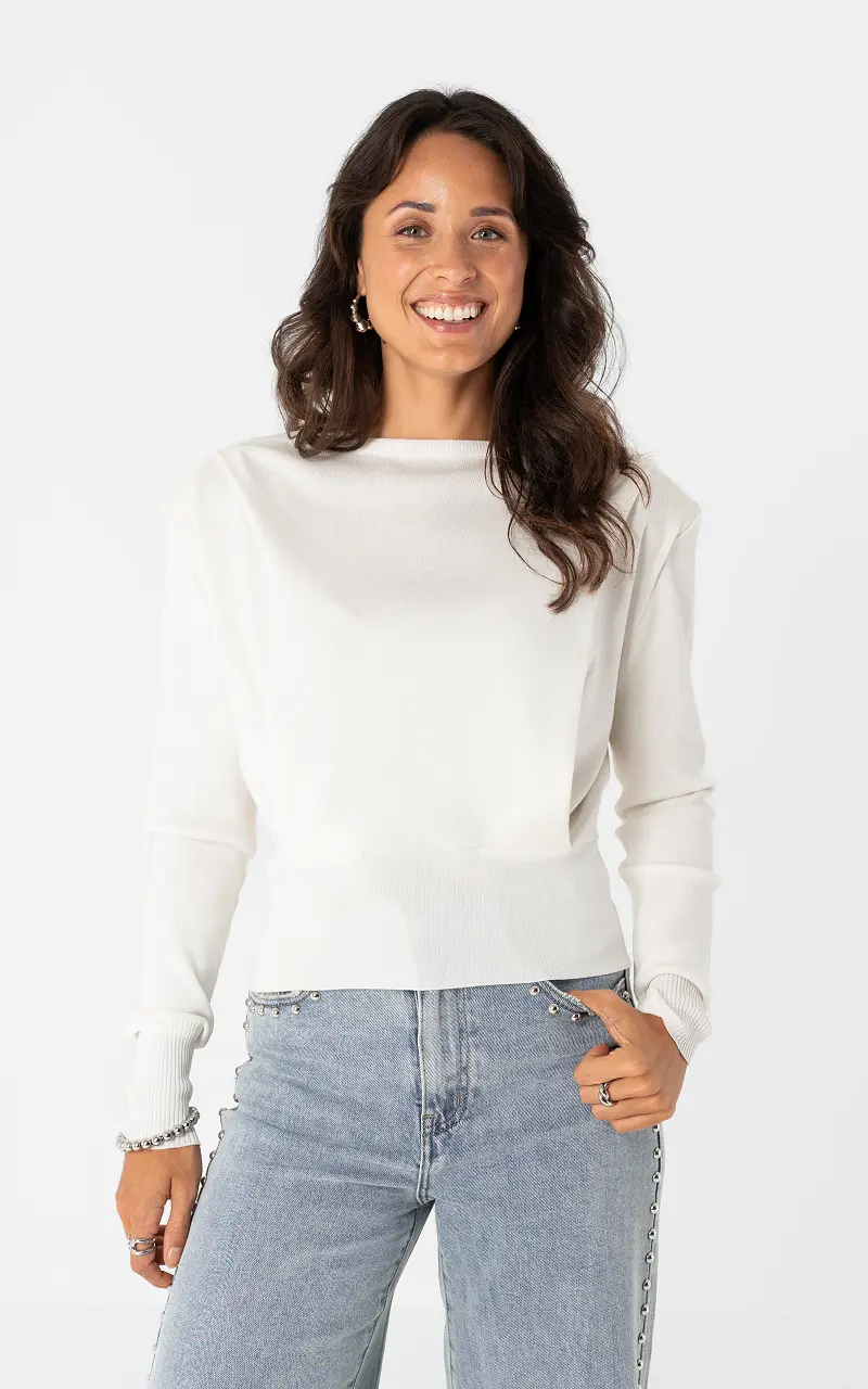 Pullover mit Schulterdetail Weiß