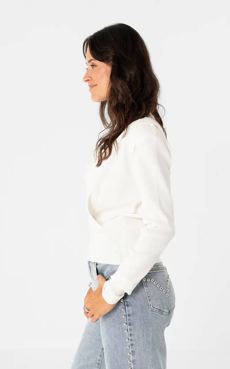 Pullover mit Schulterdetail Weiß