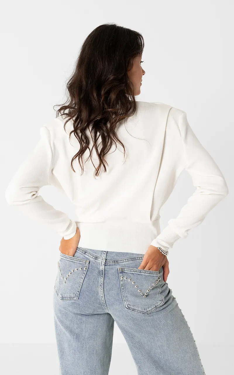 Pullover mit Schulterdetail Weiß