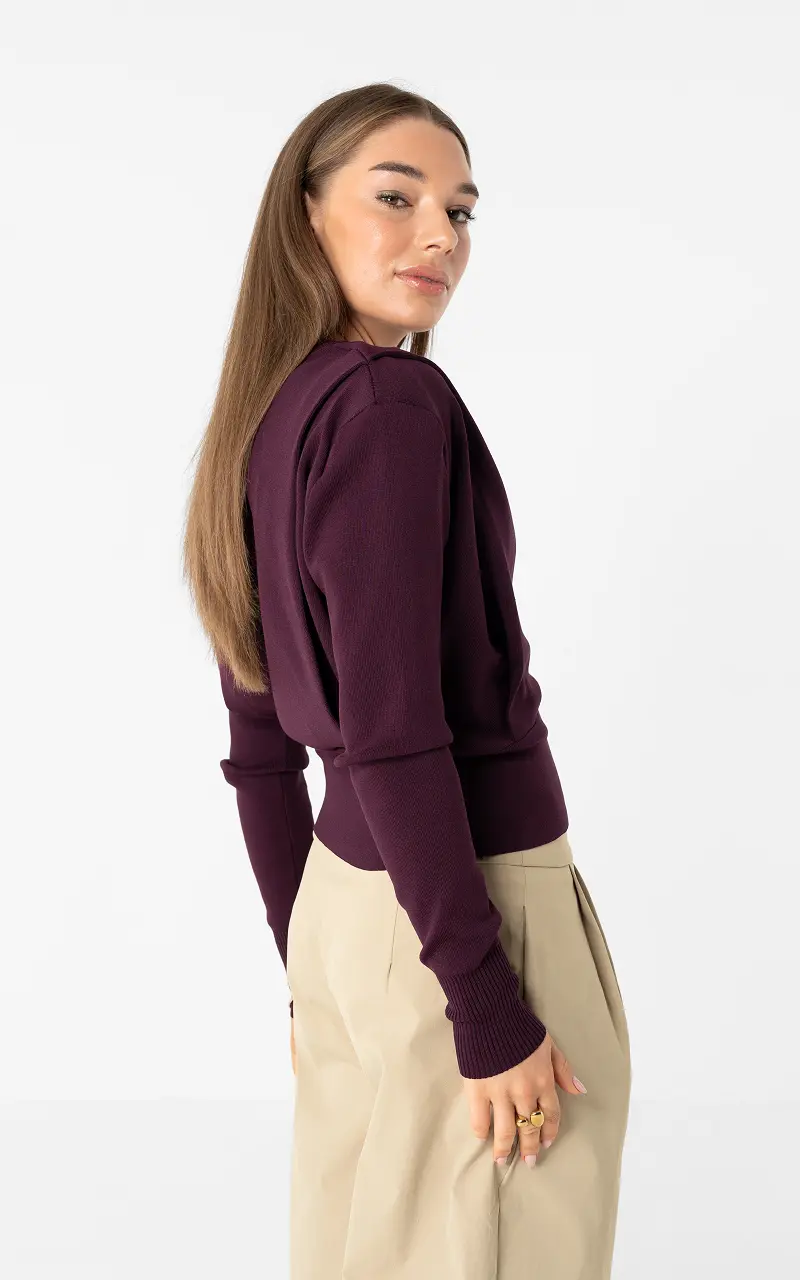 Pullover mit Schulterdetail Aubergine