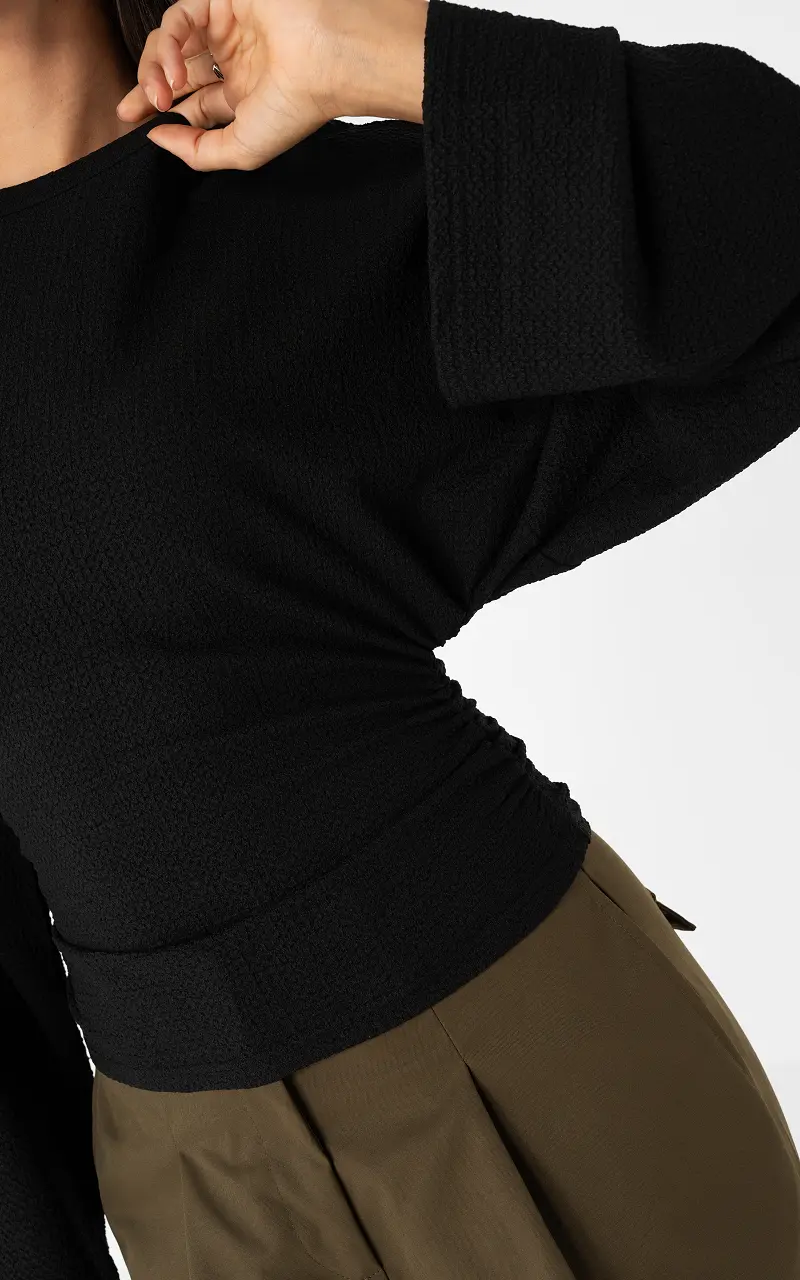 Tailliertes Top Schwarz