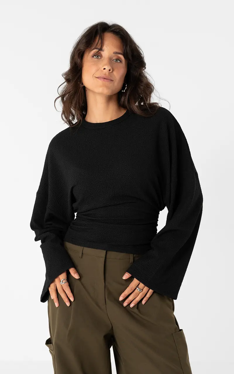 Tailliertes Top Schwarz