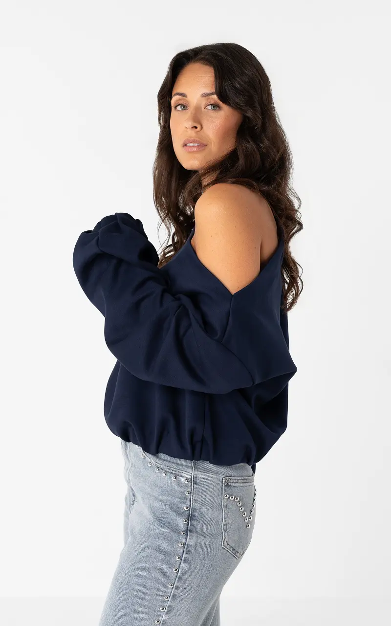 Trui met boothals Donkerblauw