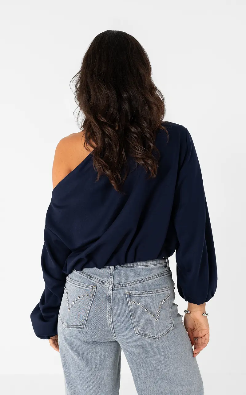 Trui met boothals Donkerblauw