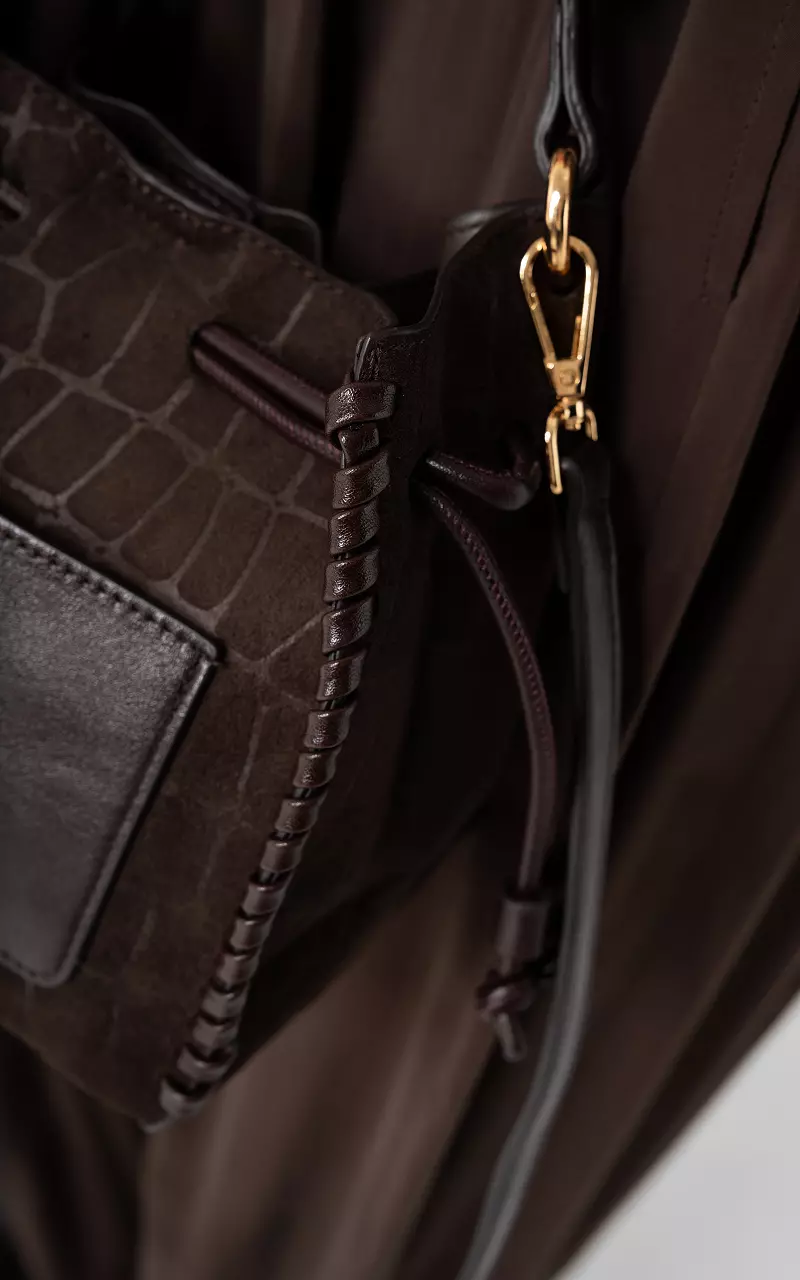 Suedine tas Donkerbruin