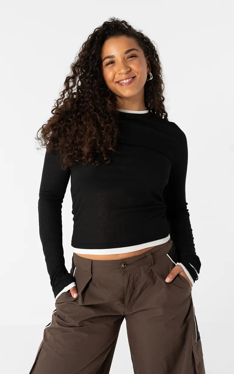 Layered top Black White