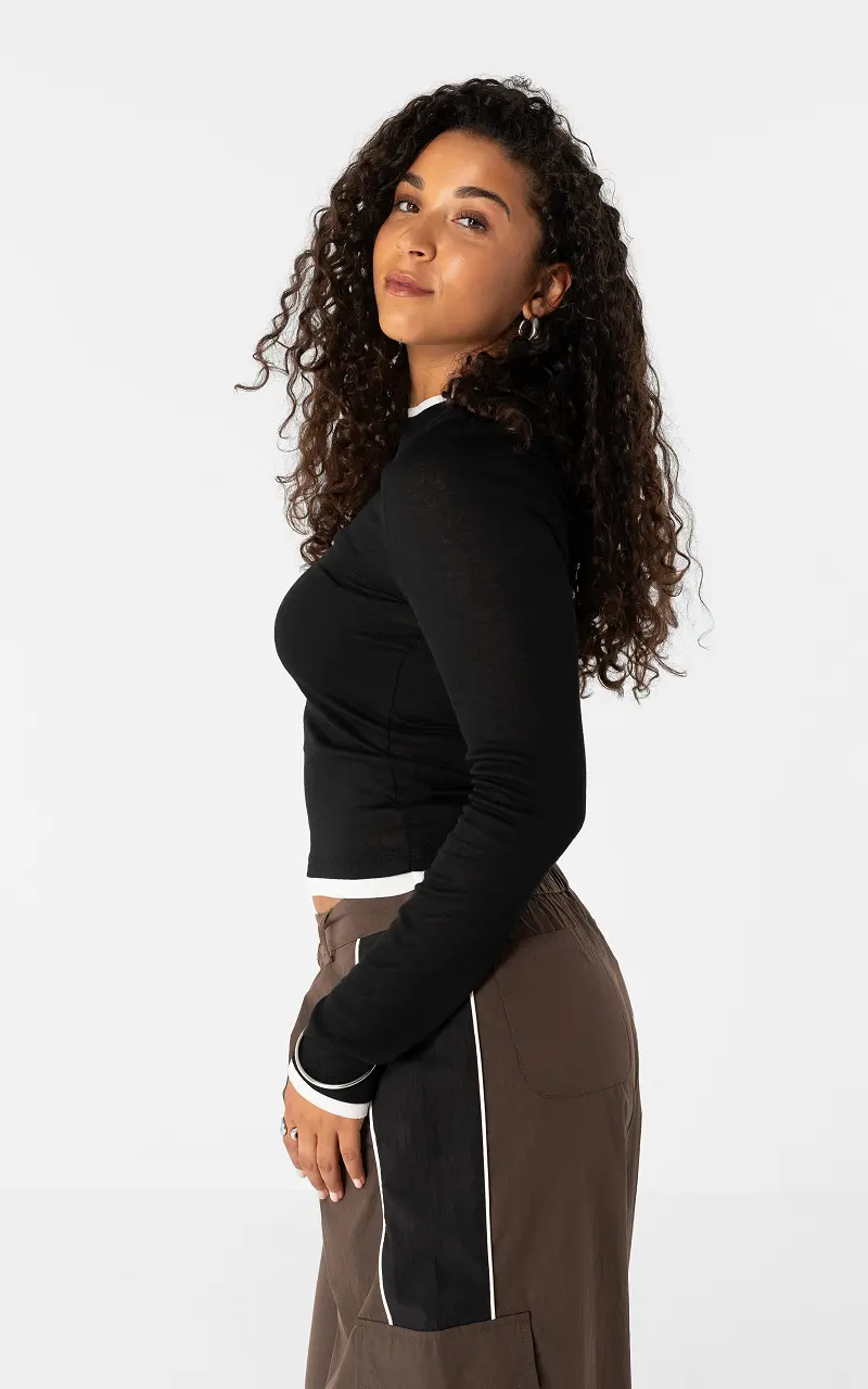 Layered top Black White