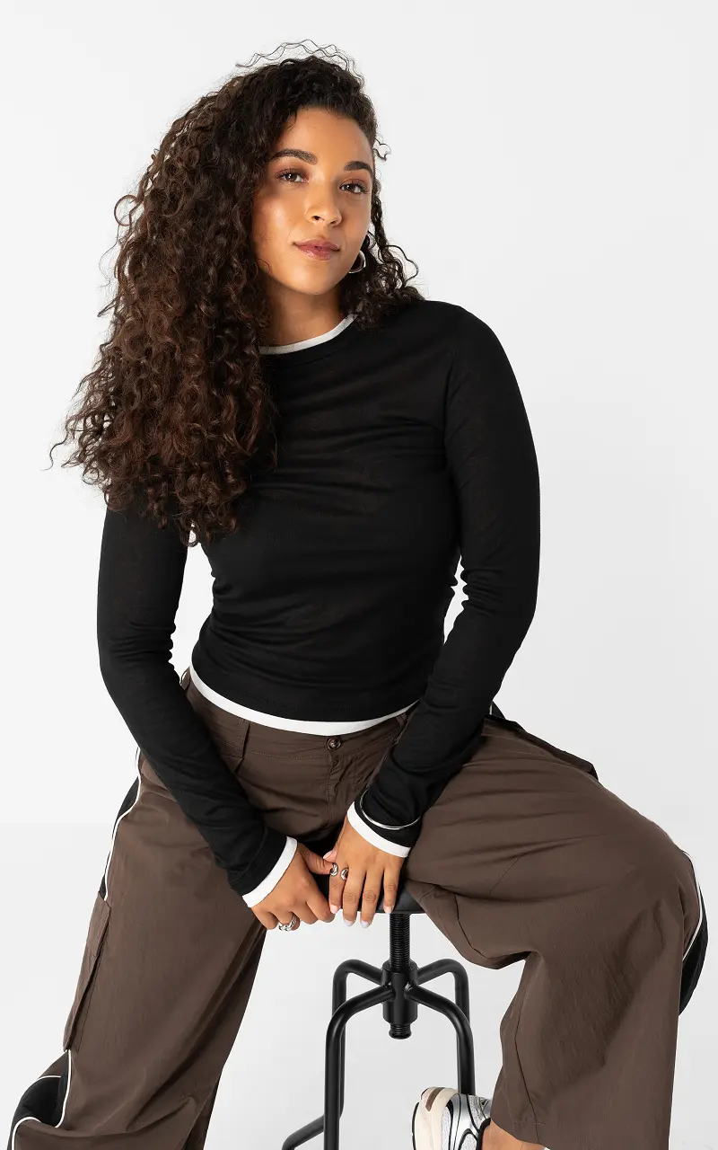 Layered top Black White
