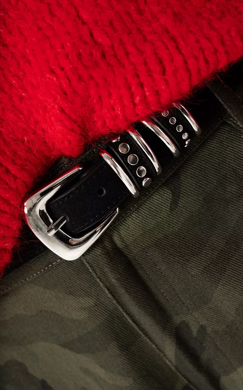 Ceinture en daim Noir Argent