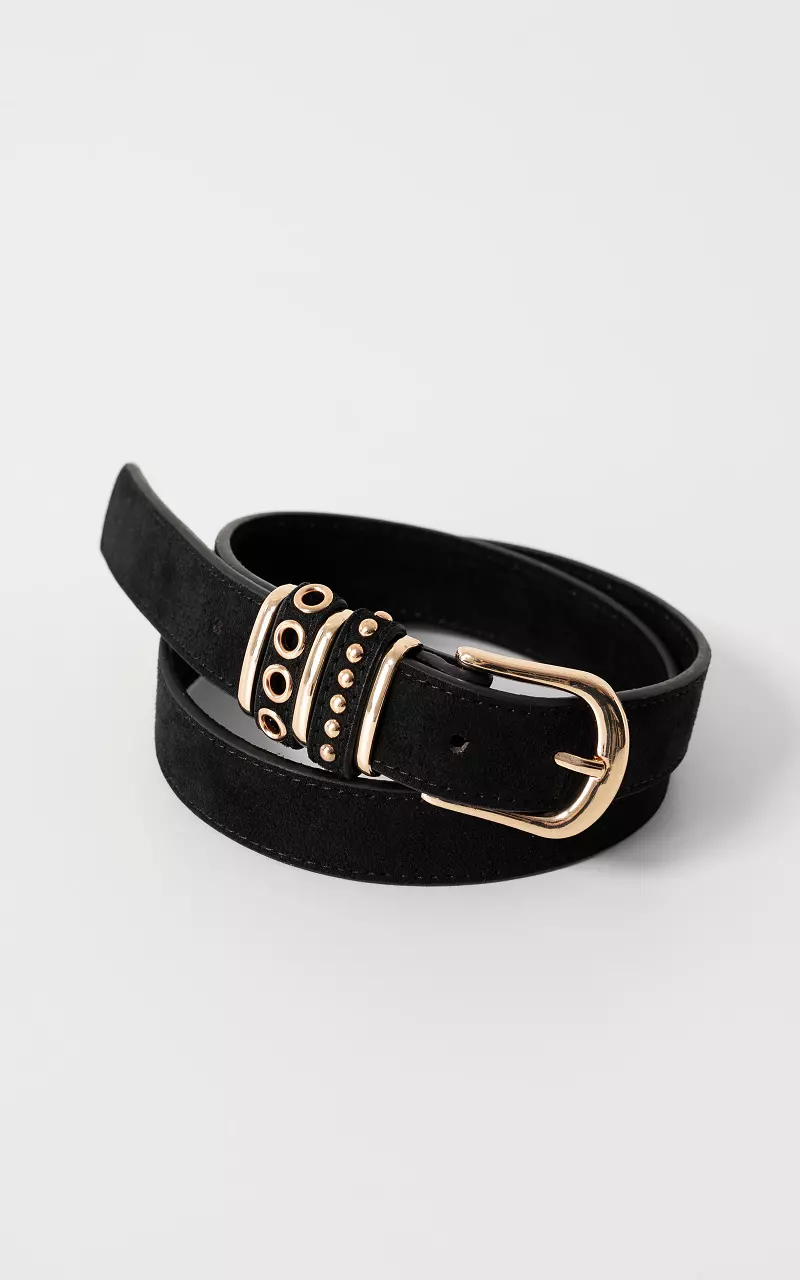 Suede-look belt Black Gold