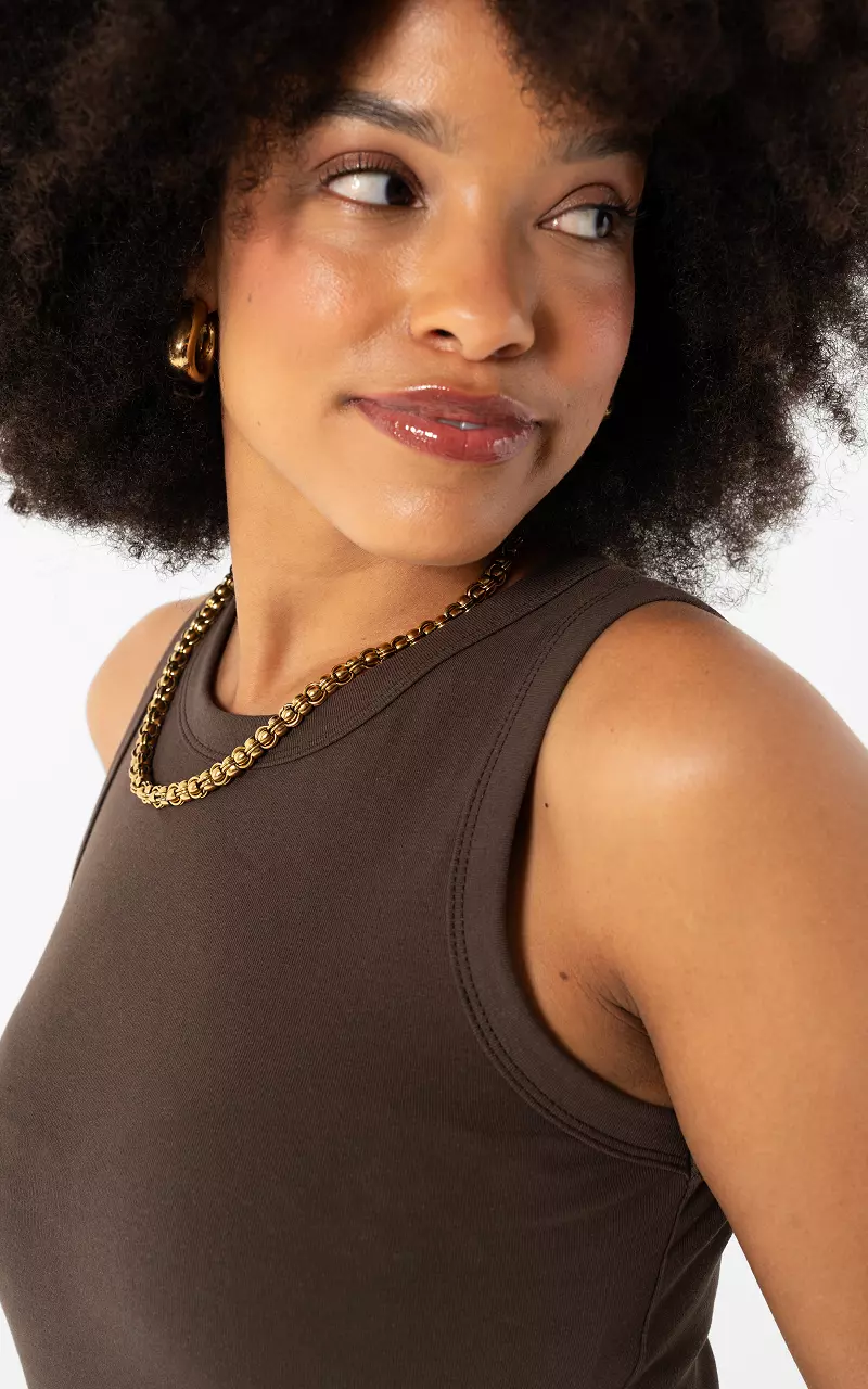 Stretchy tank top Dark Brown