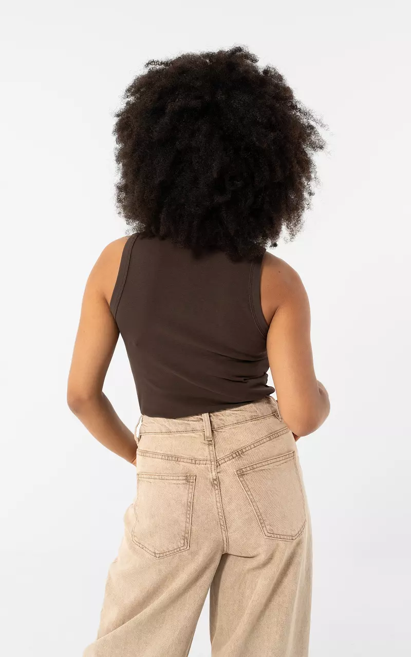 Stretchy tank top Dark Brown