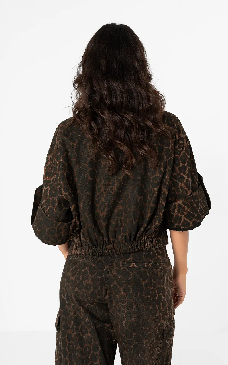 Jeansjacke mit Leopardprint Leopard
